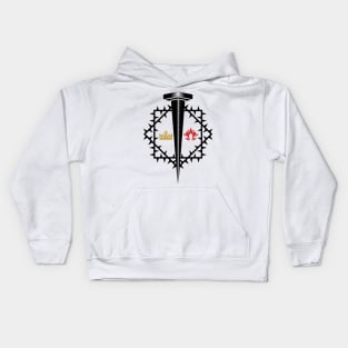 Christian illustration. Nail and crown of thorns. Kids Hoodie
